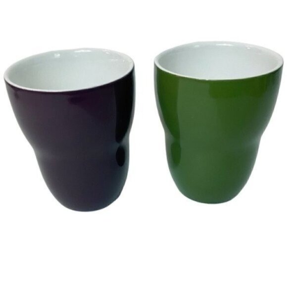 STARBUCKS by Alda double walled set of 8 fl oz Mugs One Green  & One Purple - Picture 1 of 7